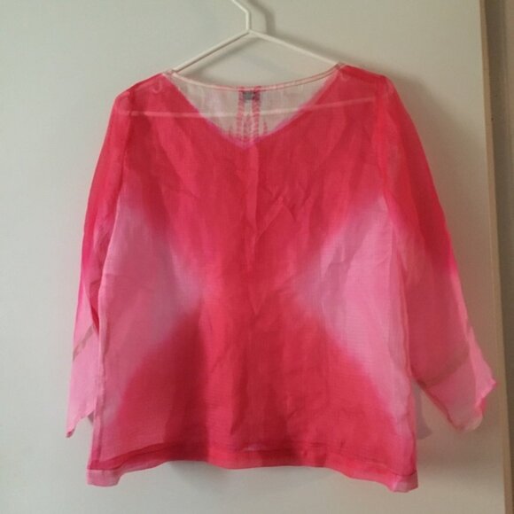 JULIET DUNN London Pink Ethereal Whisper Thin Woven Silk Blouse 1 - Picture 4 of 5